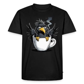 L’oiseau ne veut pas de café avant que vous ne demandiez non - T-shirt Premium bio Homme - noir - Devant - Nico (187cm)