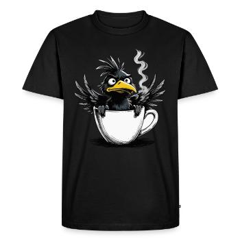 L’oiseau ne veut pas de café avant que vous ne demandiez non - T-shirt Premium bio Homme - noir - Devant - Nico (187cm)