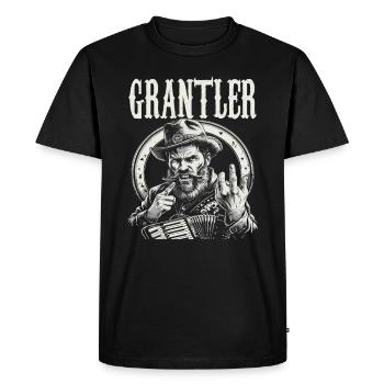 Grantler Grumpy Bavarian dialects Bavaria - Men's Premium Organic T-Shirt - black - Front - Nico (187cm)