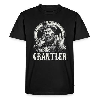 Grantler Grumpy Bavarian dialects Bavaria - Men's Premium Organic T-Shirt - black - Front - Nico (187cm)
