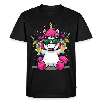 Licorne Cocktail Alcool Fête Célébrations Vacances Enterrement de vie de garçon - T-shirt Premium bio Homme - noir - Devant - Nico (187cm)