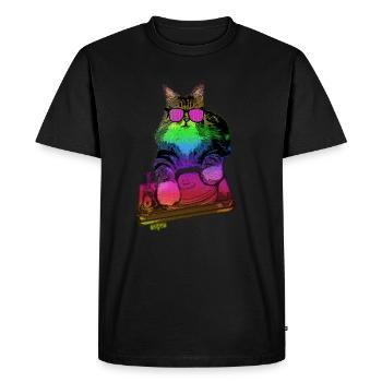 Maine Coon Cat Muzyka - Ekologiczna koszulka męska Premium - czarny - Przód - Nico (187cm)