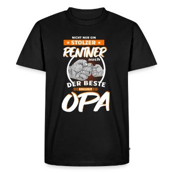 Rentner vollzeit Opa Geschenkidee - Männer Premium Bio T-Shirt - Schwarz - Vorne - Nico (187cm)