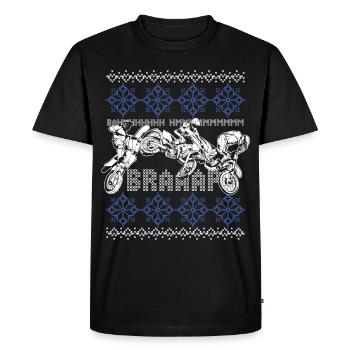 Braap Motorcycle Biker Ugly Christmas Motocross - T-shirt Premium bio Homme - noir - Devant - Nico (187cm)