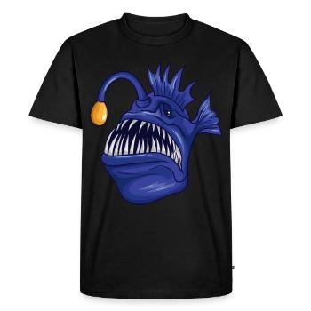 Creepy anglerfish - Men's Premium Organic T-Shirt - black - Front - Nico (187cm)
