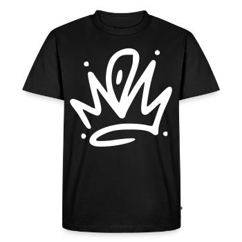 Emoji crown crowns sketch white - Men's Premium Organic T-Shirt - black - Front - Nico (187cm)