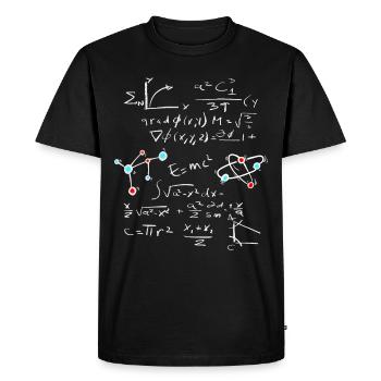 Physics Math Formula with Atoms and Molecules - Men's Premium Organic T-Shirt - black - Front - Nico (187cm)