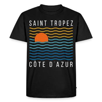 Saint Tropez Cote D ́Azur Summer - Men's Premium Organic T-Shirt - black - Front - Nico (187cm)