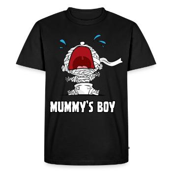Maman Mère Fils Bébé Maman Idée Cadeau Emballage - T-shirt Premium bio Homme - noir - Devant - Nico (187cm)