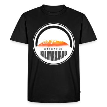Kilimandjaro Afrique Tanzanie Grimpeurs - T-shirt Premium bio Homme - noir - Devant - Nico (187cm)