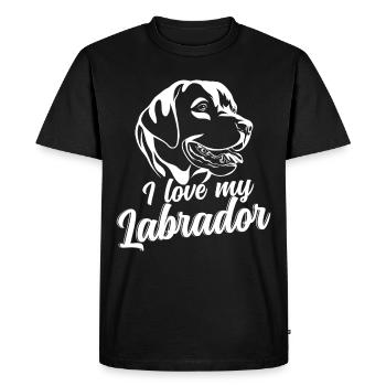 Chien labrador - T-shirt Premium bio Homme - noir - Devant - Nico (187cm)