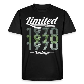 Cadeau d'anniversaire vintage 1970 - T-shirt Premium bio Homme - noir - Devant - Nico (187cm)