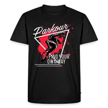 Parkour Running Gift - Men's Premium Organic T-Shirt - black - Front - Nico (187cm)
