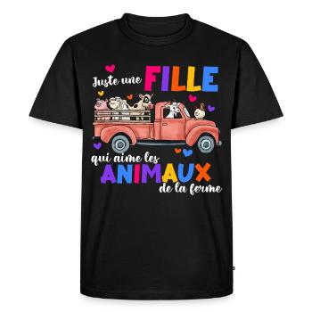 Farm Girl France Farm Animals Gift - Men's Premium Organic T-Shirt - black - Front - Nico (187cm)