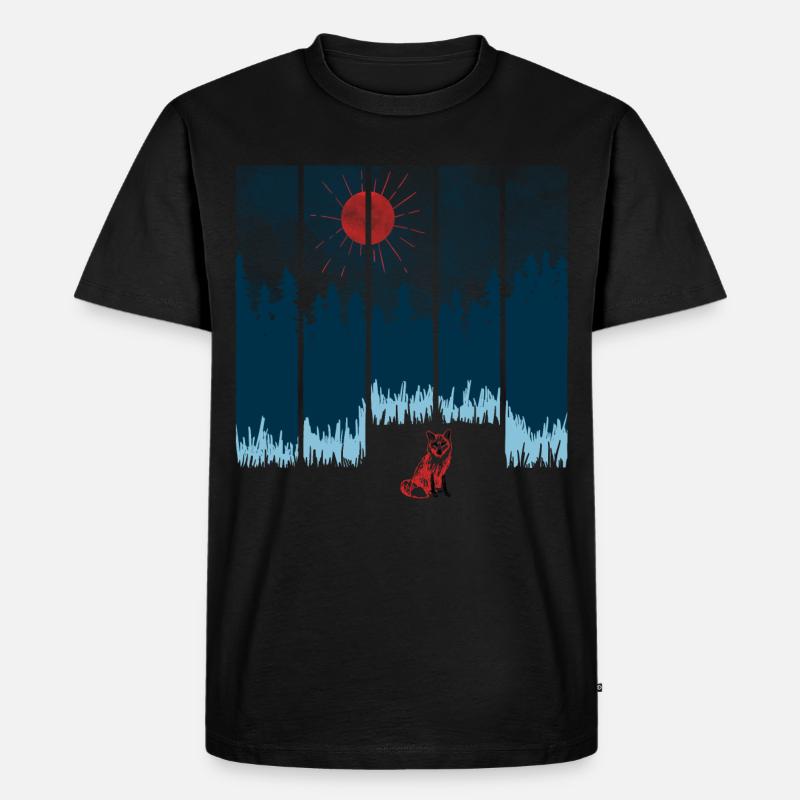 Fuchs - Männer Premium Bio T-Shirt - Schwarz