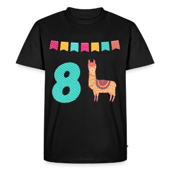 Drôle lama Alpaga 8ème anniversaire - T-shirt Premium bio Homme - noir - Devant - Nico (187cm)