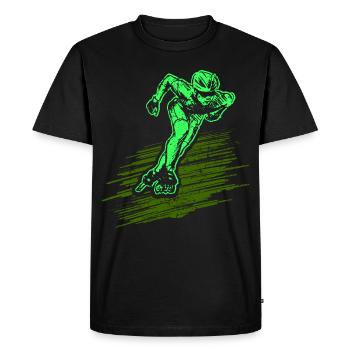 Patins à roues alignées - T-shirt Premium bio Homme - noir - Devant - Nico (187cm)