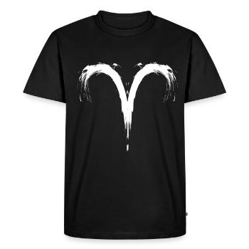 Zodiac Aries Aris Symbol White Vector New - Men's Premium Organic T-Shirt - black - Front - Nico (187cm)
