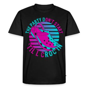Comfort love for crocs clogs shoes gift idea - Men's Premium Organic T-Shirt - black - Front - Nico (187cm)
