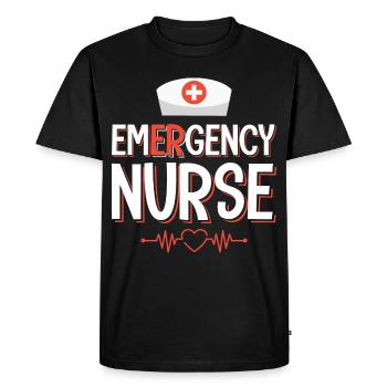 Infirmière infirmière - T-shirt Premium bio Homme - noir - Devant - Nico (187cm)