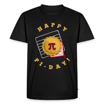 Happy Pi Day Apple Cake Mathematics March 3 14 - Men's Premium Organic T-Shirt - black - Front - Nico (187cm)