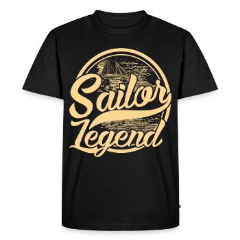 Légende de la voile, capitaine - T-shirt Premium bio Homme - noir - Devant - Nico (187cm)