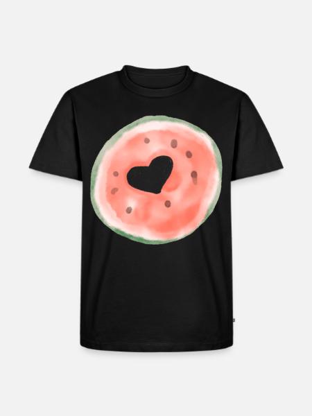 Melon Heart - Men's Premium Organic T-Shirt - black