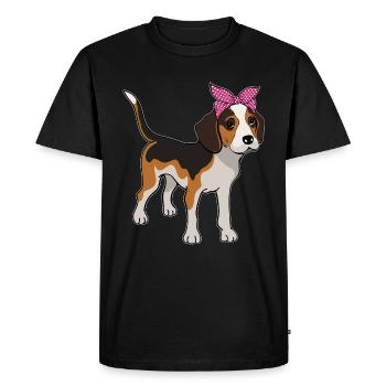 Beagle with Bow Beagle Owner Gift - Men's Premium Organic T-Shirt - black - Front - Nico (187cm)