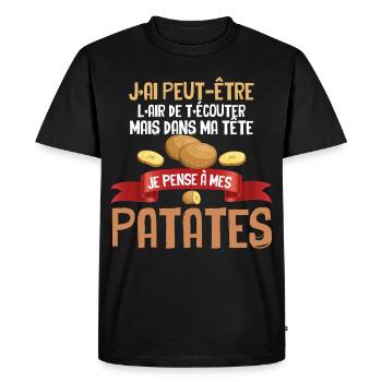Jardinage Humour Jardin Patate Cadeau Jardin - T-shirt Premium bio Homme - noir - Devant - Nico (187cm)