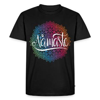 Namaste Mandala Yoga Meditation Love Relax Gifts - Men's Premium Organic T-Shirt - black - Front - Nico (187cm)