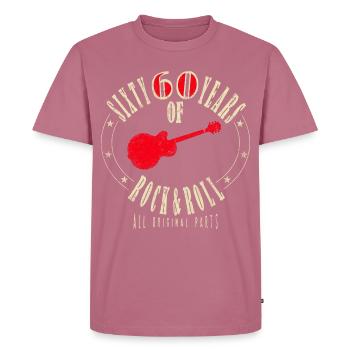 60. Geburtstag - Sixty Years Of Rock & Rol - Männer Premium Bio T-Shirt - Mauve - Vorne - Nico (187cm)