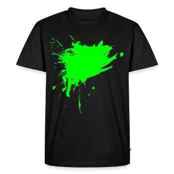 Stain Brush Color Sprayed light green Dirt Green - Men's Premium Organic T-Shirt - black - Front - Nico (187cm)