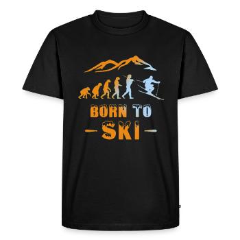 Ski Evolution Born to Ski Skiers - Men's Premium Organic T-Shirt - black - Front - Nico (187cm)