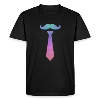Cravate Bart Moustache costume hippie - T-shirt Premium bio Homme - noir - Devant - Nico (187cm)