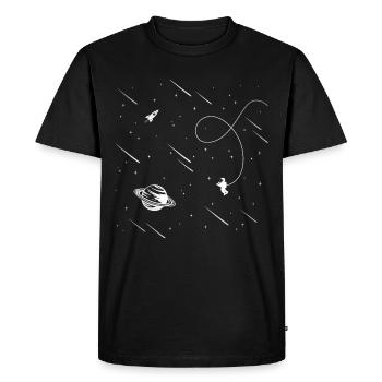Space Astronaut Planet Rocket cosmos - Men's Premium Organic T-Shirt - black - Front - Nico (187cm)