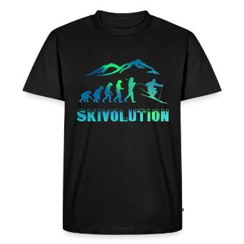 Ski evolution skier snow winter - Men's Premium Organic T-Shirt - black - Front - Nico (187cm)