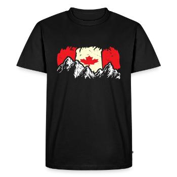 Canada gift idea - Canadian flag mountains - Men's Premium Organic T-Shirt - black - Front - Nico (187cm)