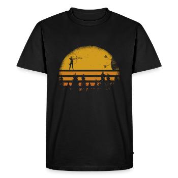 Tir à l’arc Tir à l’arc Tir à l’arc Sport sport cadeau - T-shirt Premium bio Homme - noir - Devant - Nico (187cm)