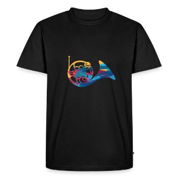 Horn Français Horn Horn Orchestra Cadeau - T-shirt Premium bio Homme - noir - Devant - Nico (187cm)