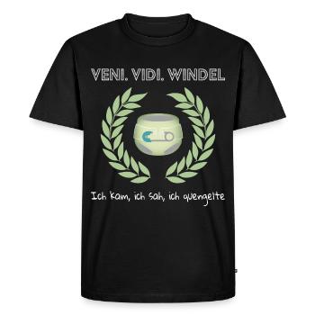 Veni. Vidi. Diaper - Men's Premium Organic T-Shirt - black - Front - Nico (187cm)