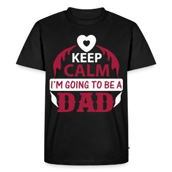 KEEP CLAM I M GOING TO BE DAD - T-shirt Premium bio Homme - noir - Devant - Nico (187cm)