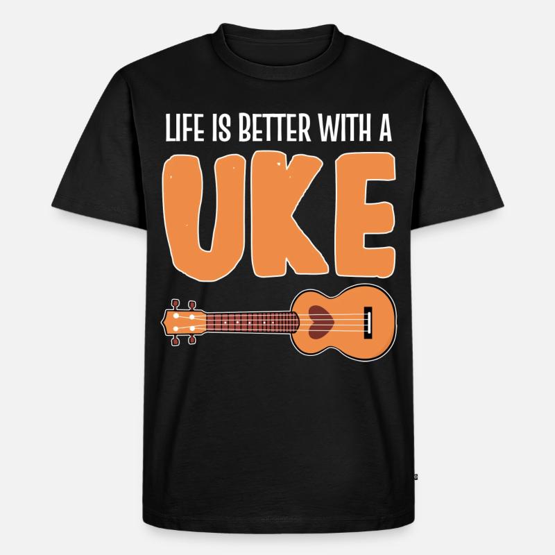 Ukulele - Männer Premium Bio T-Shirt - Schwarz