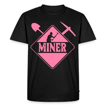 Mineurs Mines Mines Minerine Mineuse Mine - T-shirt Premium bio Homme - noir - Devant - Nico (187cm)