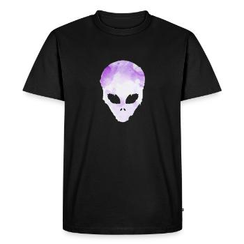 Alien face UFO space space gift - Men's Premium Organic T-Shirt - black - Front - Nico (187cm)