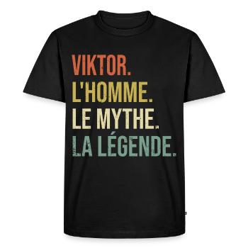 Viktor L'homme Le Mythe La Légende Cadeau Humour - T-shirt Premium bio Homme - noir - Devant - Nico (187cm)