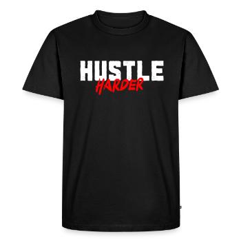 Motivation Hustle Gift - Men's Premium Organic T-Shirt - black - Front - Nico (187cm)