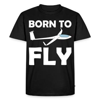 Né pour piloter pilote de planeurs - T-shirt Premium bio Homme - noir - Devant - Nico (187cm)