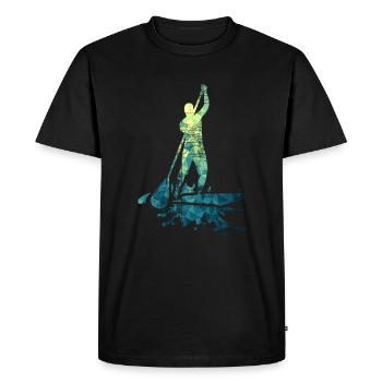 Stand up pagayeur | Stand up Paddling - T-shirt Premium bio Homme - noir - Devant - Nico (187cm)