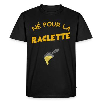 Raclette né pour la raclette - T-shirt Premium bio Homme - noir - Devant - Nico (187cm)