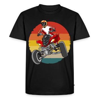 Motard tout-terrain Quad Vintage Quad Rider - T-shirt Premium bio Homme - noir - Devant - Nico (187cm)